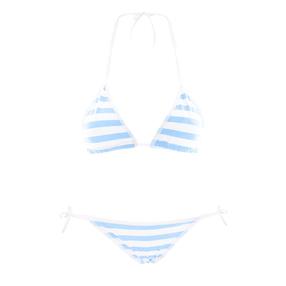 Womens Micro Tanning Bikini Kawaiii Japanese Cute Anime Lingerie Set Tiny Bra Thong Panty Bottom Extreme Swimsuit