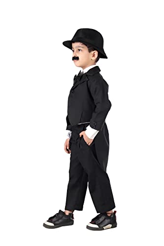Image of BookMyCostume Charlie Chaplin Dress for Boys | Comic Character Fancy Dress Costume | Charlie Chaplin Costume for Kids 8-10 years