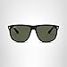 Ray-Ban Unisex RB4147 Boyfriend Square Sunglasses, Black/Polarized Dark Green, 60 mm