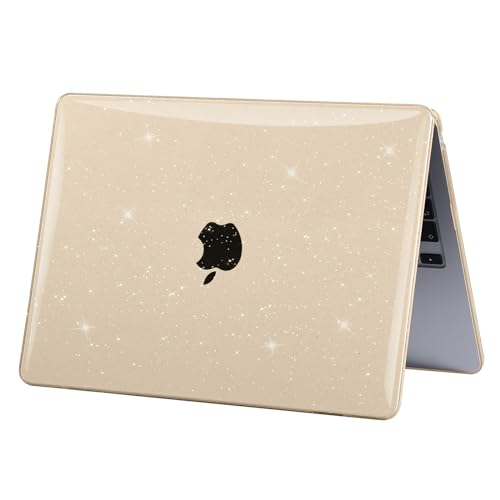 Image of EooCoo Case Compatible with MacBook Air 13 inch M4 2026 2025-2022 M3 M2 A3240 A3113 A2681, Hard Shell Scratch Resistant Protective Cover Compatible for MacBook Air 13.6 inch Case, Sparkly Starlight