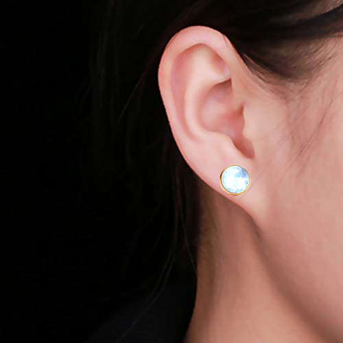 Bronagrand 50 Pieces Stainless Steel Stud Gold Earring Cabochon Setting Post Cup For 12Mm And 50 Pieces Clear Rubber Earring Safety Backs #TOP6