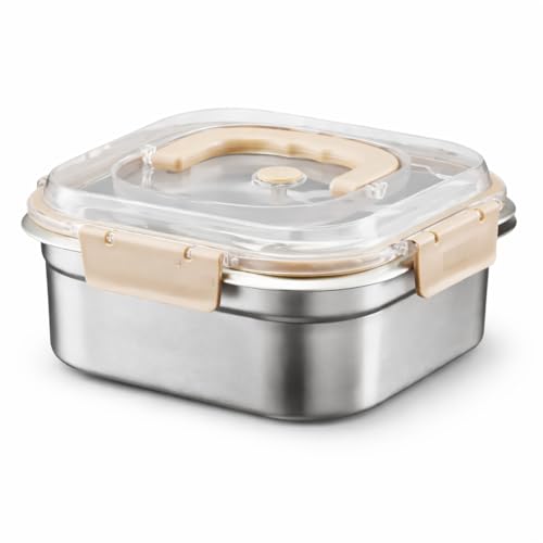 Upaado Stainless Steel 1800ml Food Storage Container/Bento Lunch Box with Airtight Lid & Handle | Leakproof, Fridge & Freezer Safe Meal Prep Container for Fruits, Vegetables, Meat & Leftovers