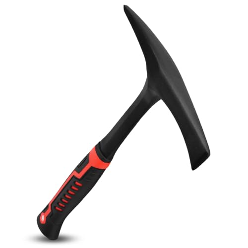 Martillo de soldadura, removedor de escoria de 27 onzas con construcción de acero forjado, mango que absorbe los golpes, martillo de soldador, púa de roca, martillo de ladrillo, rojo