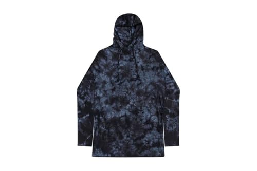 Colortone Tie Dye Long Sleeve Hoodie for Women and Men, Crystal Black, Small