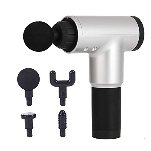 Pistola Fascia de Masaje Muscula, Fascial GUN Electrónica para Aliviar el Dolor Muscular, con 4 Cabezales de Masaje, Color aleatorio Cover