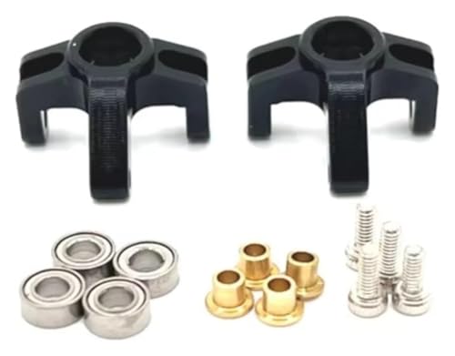 Moviziroten RC �X�e�A�����O�i�b�N�� FMS FCX24M �L������ D90 D110 1/24 2 ���^���t�����g�X�e�A�����O�J�b�v �J�[�p�[�c�ƃA�N�Z�T���[�̃A�b�v�O���[�h�ƌ����Ǝg�p (���b�h)(Black)