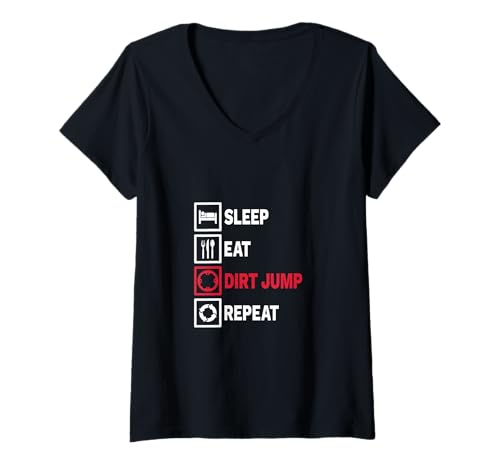 Mujer Dirt Jump Bike Bicicleta Salto Camiseta Cuello V