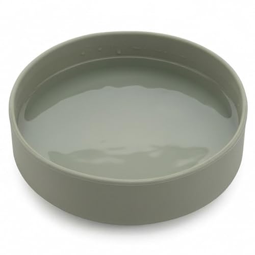Dog Water Bowl - The Perfect Dish No-Spill, Less Mess Non-Tippable Water & Food Bowl, Pure Silicone with Suction Cup Fits 5 Cups 7.5" Across x 2.25" Tall Ideal for All Pets, Medium-Ocean