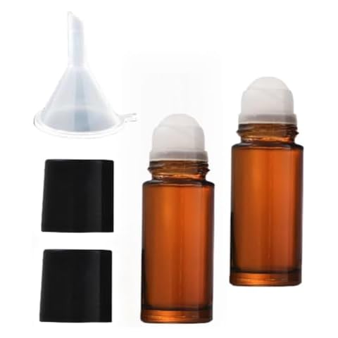 LNYMZD 2Pcs Brown 30ml Glass Essential Oil Roller Bottles Refillable Roll on Bottles Empty Deodorant Bottle Containers Rollerball Bottles Beauty and Personal Care Tools for Fragrance Cosmetics Cover