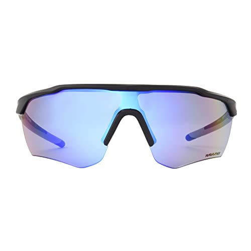 Rawlings Batter Up Youth Baseball Sunglasses, Matte Black/Sky Blue Mirror, 65mm3