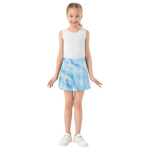 Marble Soft Blue Girls' Shorts Athletic Skorts Toddlers Tennis Skirts Cool Pink Butterfly 3t3