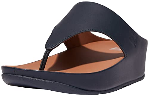 FitFlop FG1399-040 SHUV Leather Toe-Post Sandals Midnight Navy US06