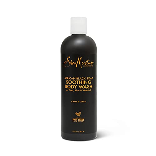 SheaMoisture Soothing Body Wash for Acne Treatment African Black Soap Paraben Free Body Wash 13 oz