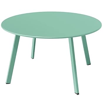 Alternative view of Grand Patio Round Steel Patio Coffee Table, Weather Resistant Outdoor Large Side Table, Mint Green…