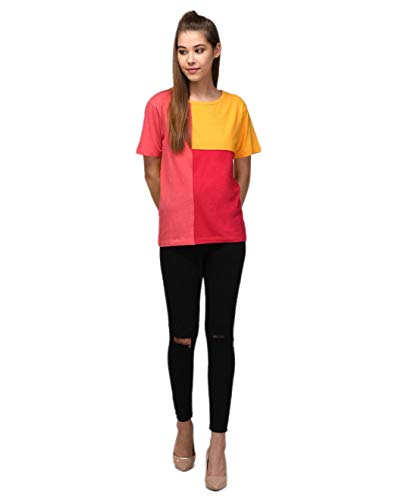 Image of KOTTY Women's Color Block Regular Fit T-Shirt