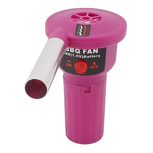 Ventilador portátil para barbacoa, ventilador de aire, parrilla de carbón de mano, para acampar al aire libre, color morado