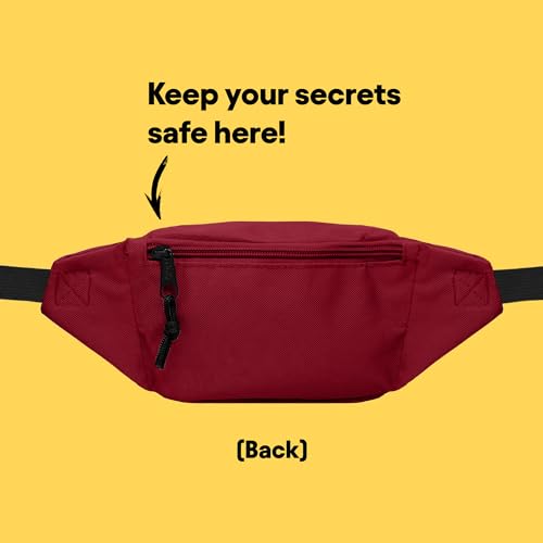 DALIX Fanny Pack w/ 3 Pockets Traveling Concealment Pouch Airport Money Bag (Maroon)