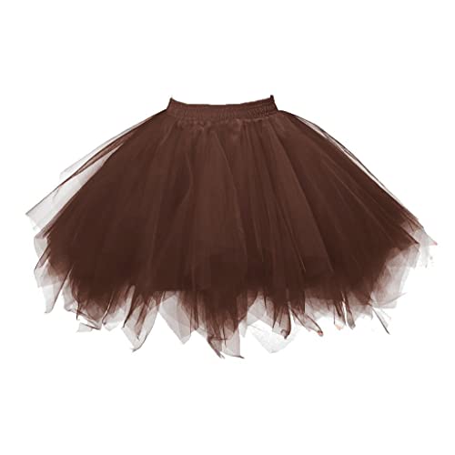 Tüllrock für Damen Mädchen Tüllrock mit Sternpailletten Damen Tüllrock 50er Tütü Rock Kurz Ballett Unterrock Tutu Tanzkleid Ballkleid...