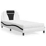 Photo Gallery teenpull viana - letto imbottito con materasso, 100 x 200 cm, struttura moderna in similpelle bianca e nera, mobili per camera da letto, materasso in schiuma h2/h3 e testiera per comfort durante il Photo Gallery teenpull viana - letto imbottito con materasso, 100 x 200 cm, struttura moderna in similpelle bianca e nera, mobili per camera da letto, materasso in schiuma h2/h3 e testiera per comfort durante il