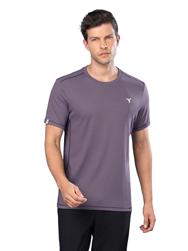 Image of TECHNOSPORT Men's Slim Fit Polyester Activewear Sports T-Shirt with Moisture-Wicking Comfort for Workout, Running & Gym
