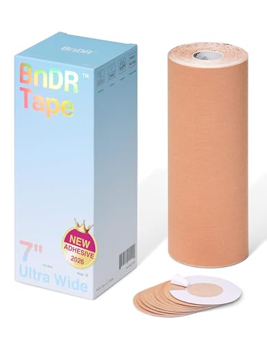 Cotton Trans Tape with Nipple Covers for FTM Transgender Chest Binding Extra Wide 18cm x 5m (Beige)