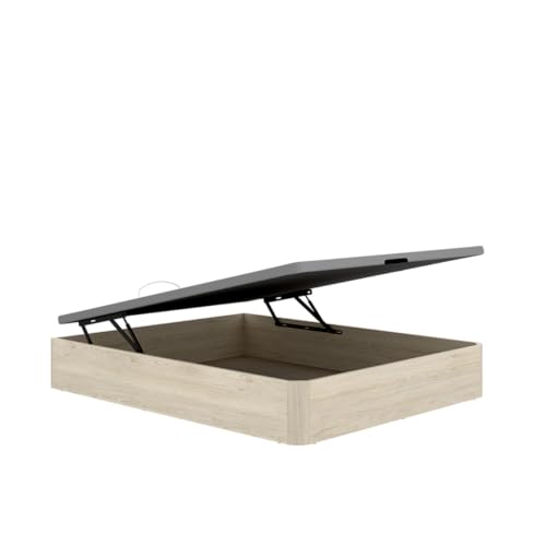 DEKIT Grupo RIMOBEL - Round Canapé con Pata con moldura para Cama de 150x200cm - Roble Natural
