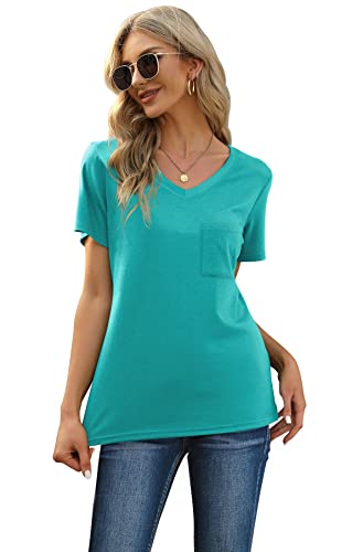 Image of RUBZOOF Women's Short Sleeve Pajama Sets with Pockets Casual V Neck 2 Piece Lounge Sets S-3XL