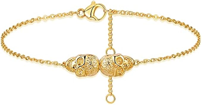 MEVECCO Women Gold Chain Bracelet, 18K Gold Plated Karma Adjustable Layered Bracelet Delicate Minimalist Handmade Bracelet for Women Jewelry