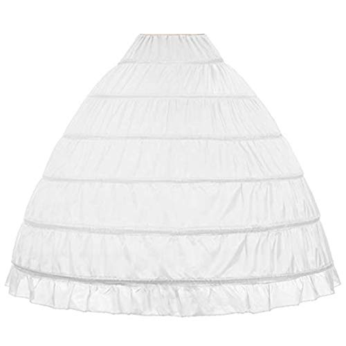 Full A-line 6 Hoop Floor-Length Bridal Dress Gown Slip Petticoat Women Long Ball Gown Crinoline