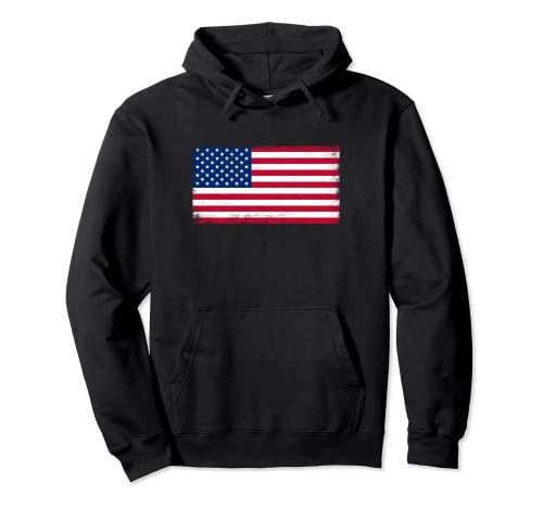 American Flag - USA - Vintage Distressed Design - Classic Sweat à Capuche