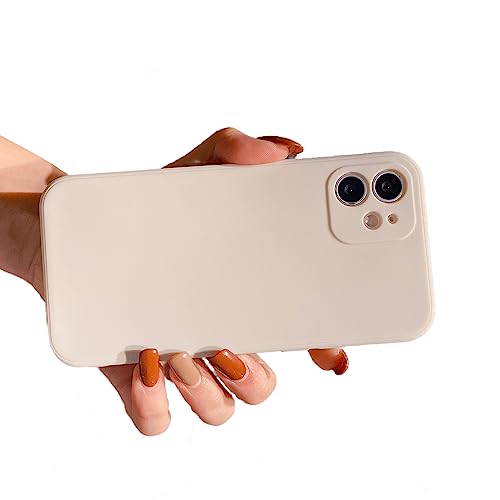 Coque silicone iPhone 11 blanc vieilli à bords carrés pour protection quotidienne