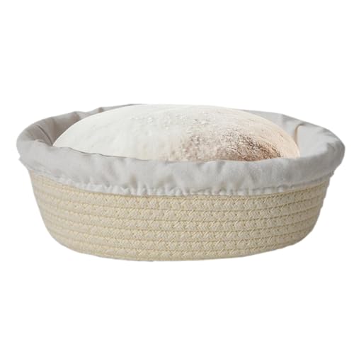 Cesta de prueba, redonda ovalada para hacer pan, cuerda de algodón con forro, contenedor de almacenamiento para hacer pastelería, utensilios de cocina, suministros para hornear panes artesanales