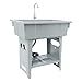 BANEBONE Utility Laundry Sink with Washboard, Freestanding Deep Single Bowl Sink with Faucet & Storage Shelf, for Hand Washing, Pet Bathing, Garden Tool Cleaning, Garage & Basement (Grey)
