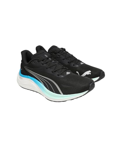 Puma Chaussures de Course Electrify Nitro 4 pour Homme, Puma Black Mint Melt Speed Blue, 43 EU