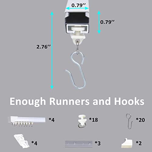 image for FSLGEFUL 6ft Ceiling Track for Curtains, Never Rust & Enough Rollers a