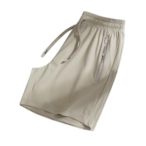 Beeswan Shorts for Women Over 50 Ultra Stretch Breathable Athletic Shorts for Women Running Shorts Quick Dry Active High Waisted Drawstring Summer Beach Beeswan Pants Jogger with Pockets Khaki XL