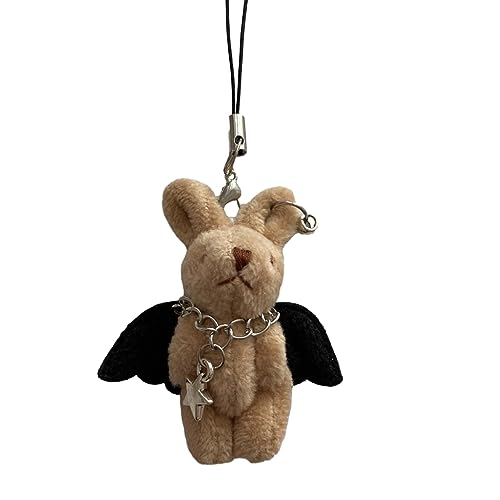 Rabbit Keychains Party Gift Alloy Material Plush Rabbit Keyrings for Backpack