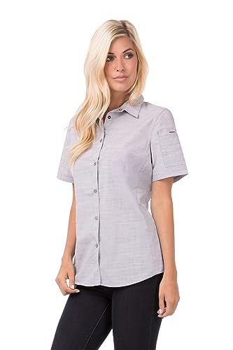 Chemise boutonnée Chef Works grise M idéale pour le service