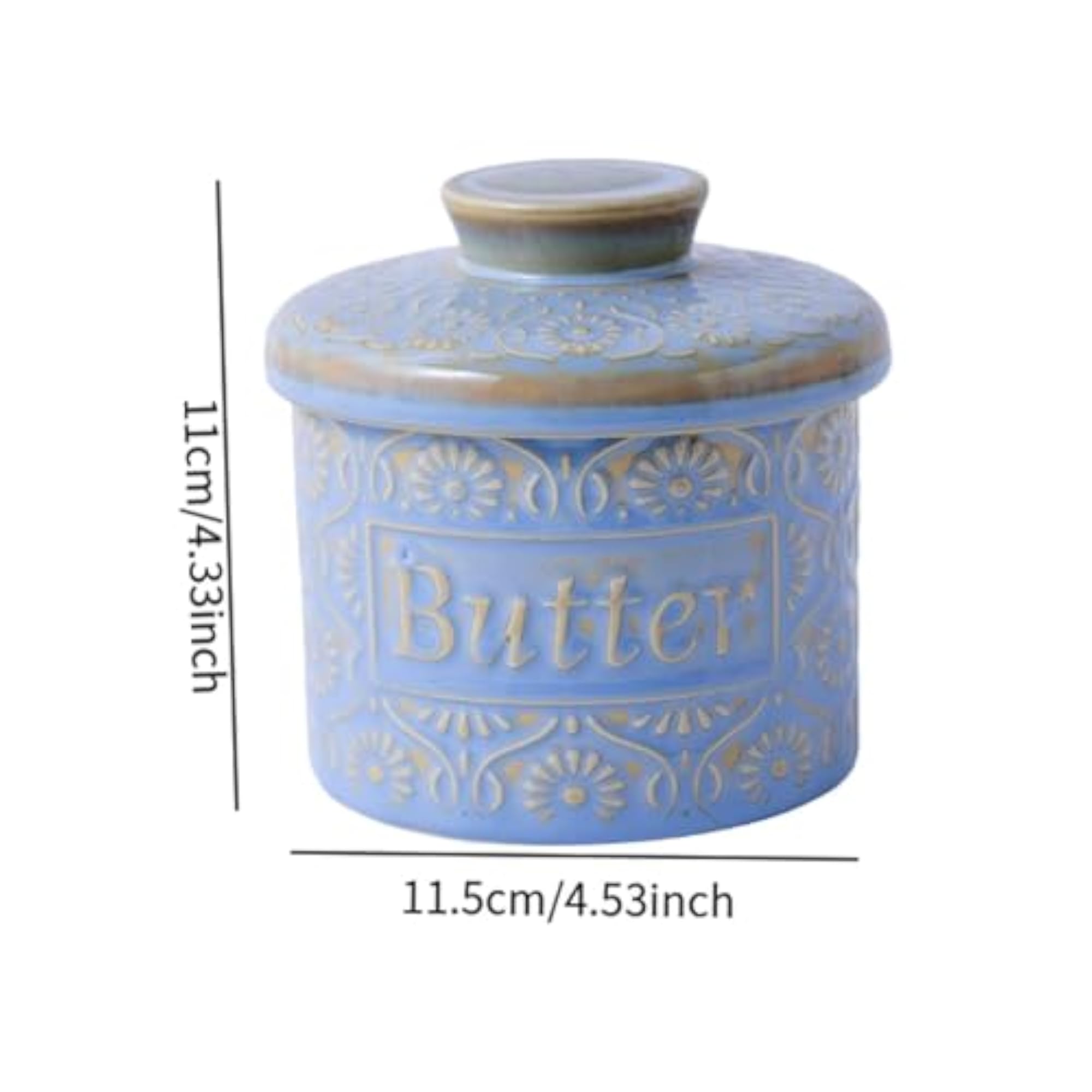 Butter Crock with Lid for Kitchen Storage and Decor