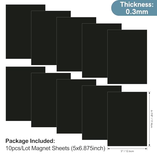 Image of Briartw 10 Sheets 6.9x5 inch 0.3mm Thick Single Sided Magnetic Sheets Flexible Rubber Sheets for Metal Dies Storage and Organize Scrapbooking Tool Craft Supplies Rubber Magnetic Sheets Set