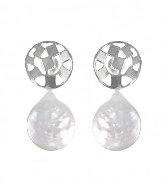 Essence Bijoux | Pendientes en Plata de ley 925 con diseño Arabesco Perla