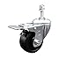 Stainless Steel Soft Rubber Swivel Threaded Stem Caster w/3.5" x 1.25" Black Wheel and 3/8" Stem & Total Locking Brake - 200 lbs Capacity/Caster - Service Caster Brand