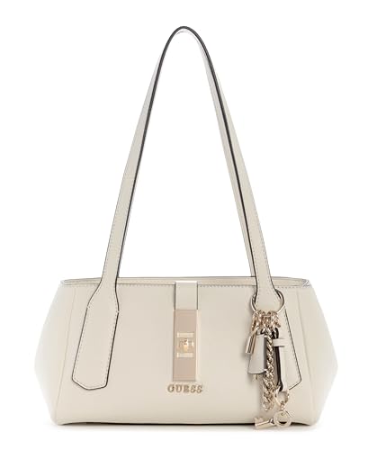 GUESS bolso de hombro Brooke Shoulder Satchel Bag Cream White crema
