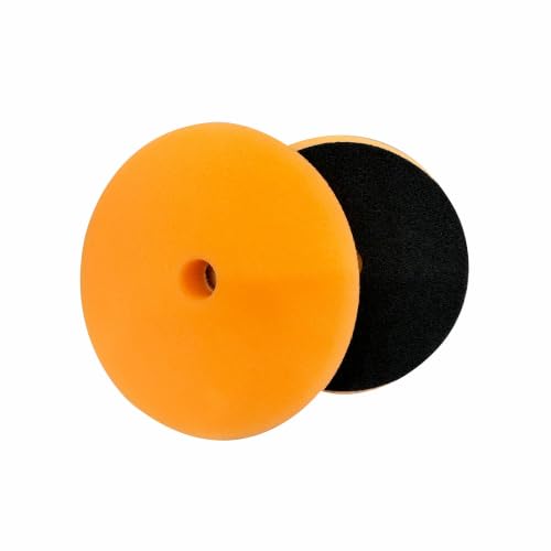 Image of Maple Car Care 5-Inch Light Cut Foam Pad for Car | Orange Flat Buff Pad for Car Detailing | Heat Resistant Rotary & DA Polisher Pad | Waxing Buffing Pad for Polishing | Polish Pads for Car & Bike