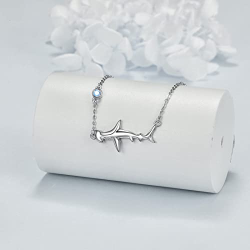 YAFEINI Hammerhead Shark Necklace 925 Sterling Silver Shark Jewelry for Diver Women4