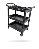 Adam's Polishes Premium Detail Cart - Car Detailing Cart 3-Tiered Shelves 250 Pound Per Shelf Capacity - Heavy Duty Casters Rolling Cart, Features Bottle Holders, Cutouts, &amp; Pegs for Organization