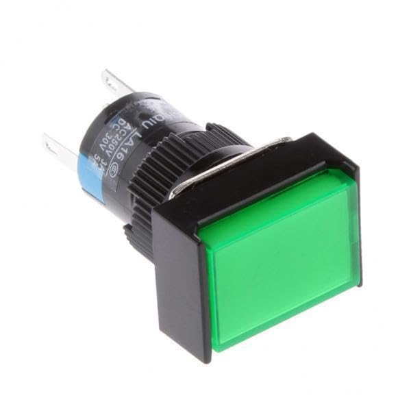 3xDC 24V Push Button Momentary Self Reset Rectangle Switch w/LED Light Green-picture-10