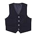 Angelmemory - Gilet da smoking formale da ragazzo, ideale per feste di matrimonio, per battesimi Nero 9-10 Anni