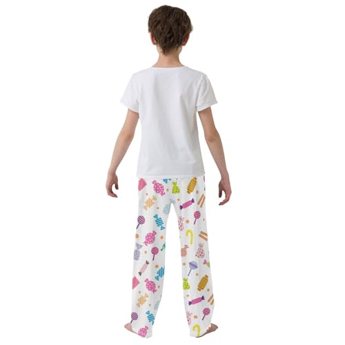 Lollipop Candy Cane Boys Long Pants Soft Trousers Elastic Waist Kids Lounge Bottoms with Pockets S-XL3