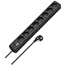 Brennenstuhl Eco-Line Extension Socket with Switch, 8-Way, black, 1159301018